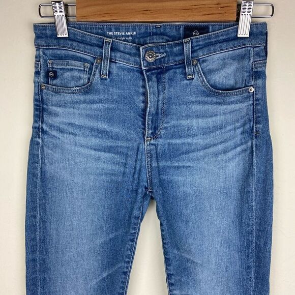 AG ‘The Stevie Ankle’ Frayed Hem Slim Straight Jeans - Picture 4 of 8